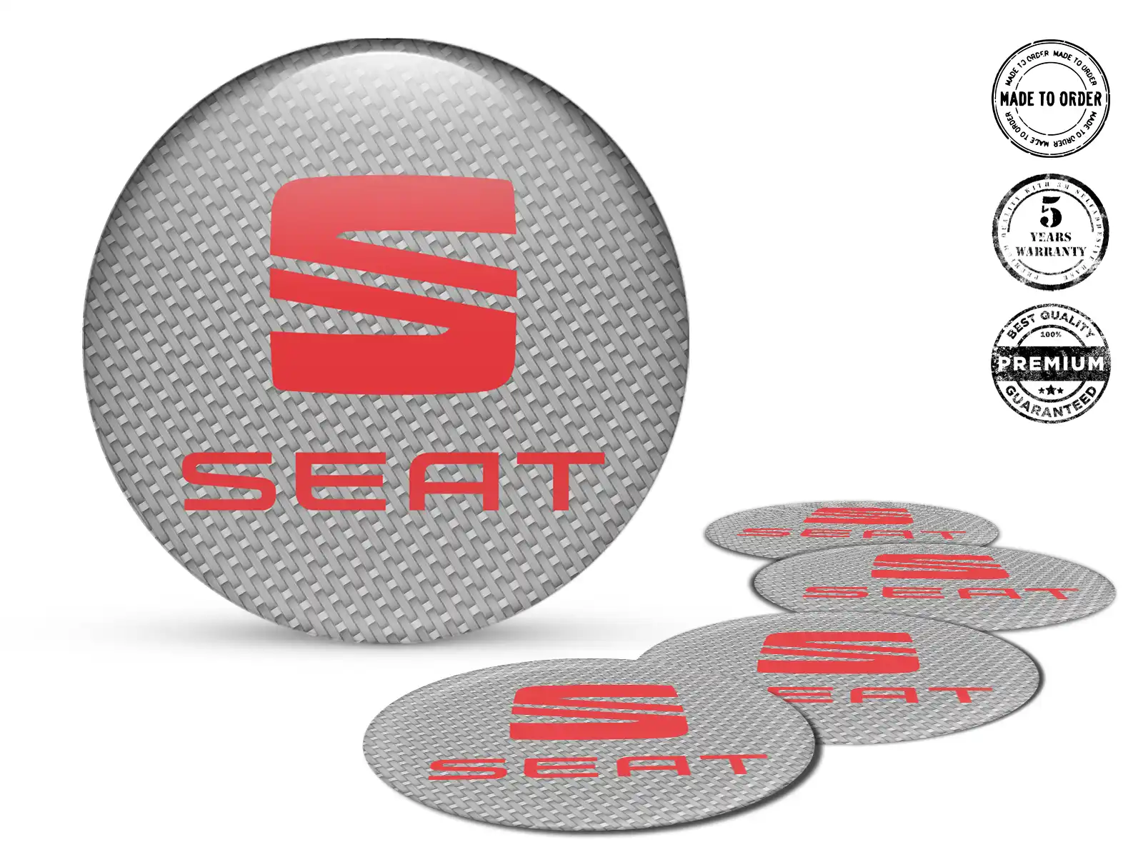 Seat Gewölbte Sticker Logo Harz-Radplaketten